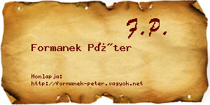 Formanek Péter névjegykártya
