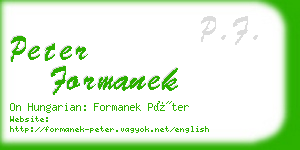 peter formanek business card